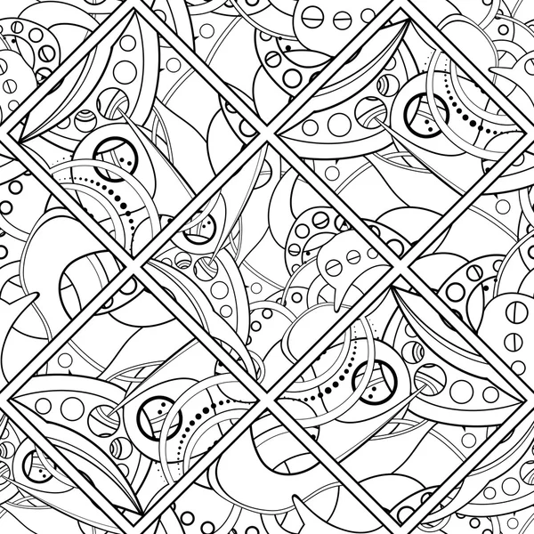 Fără sudură model tribal monocrom abstract — Vector de stoc