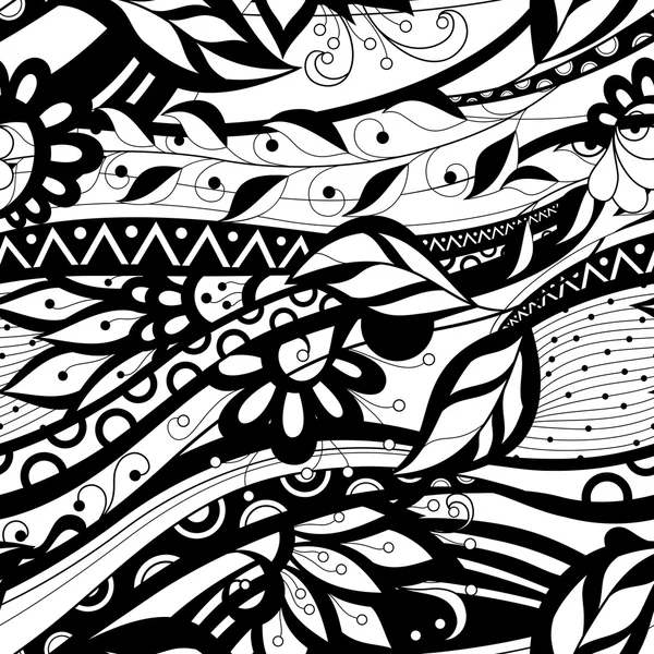 Patrón floral monocromo abstracto sin costuras — Vector de stock