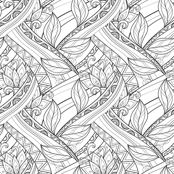 Patrón floral monocromo abstracto sin costuras — Vector de stock