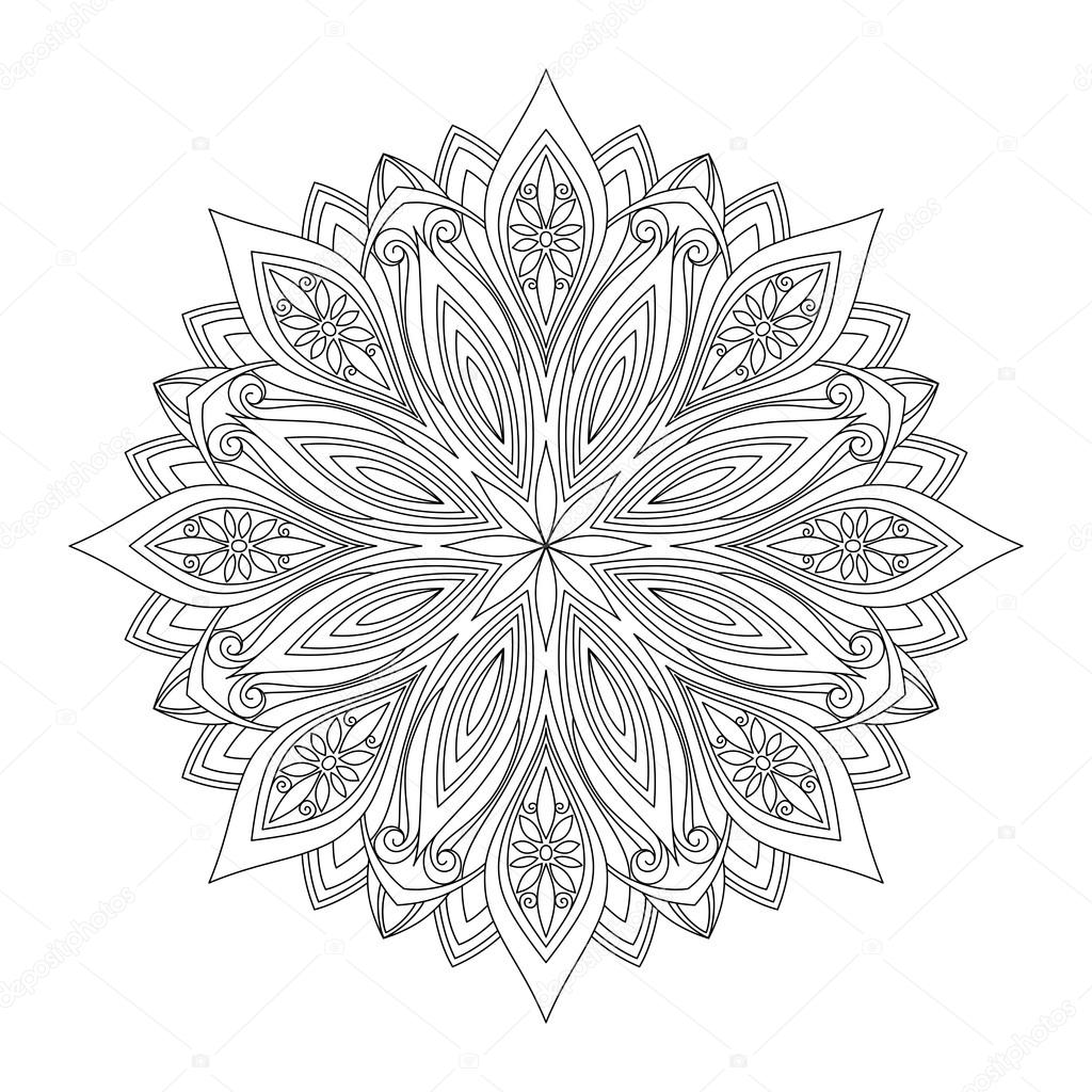 Vector beautiful Monochrome abstract mandala,patterned design, ethnic amulet