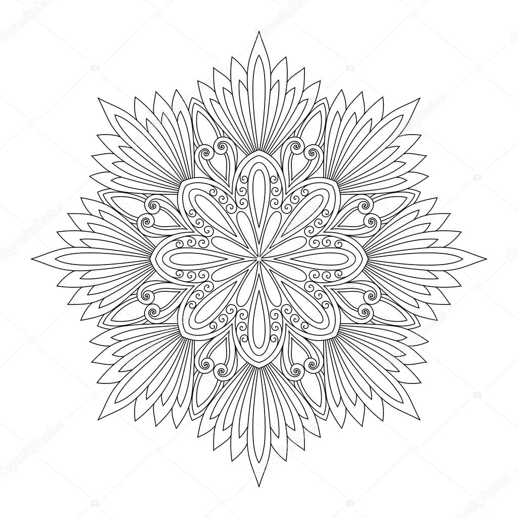 Vector beautiful Monochrome abstract mandala,patterned design, ethnic amulet