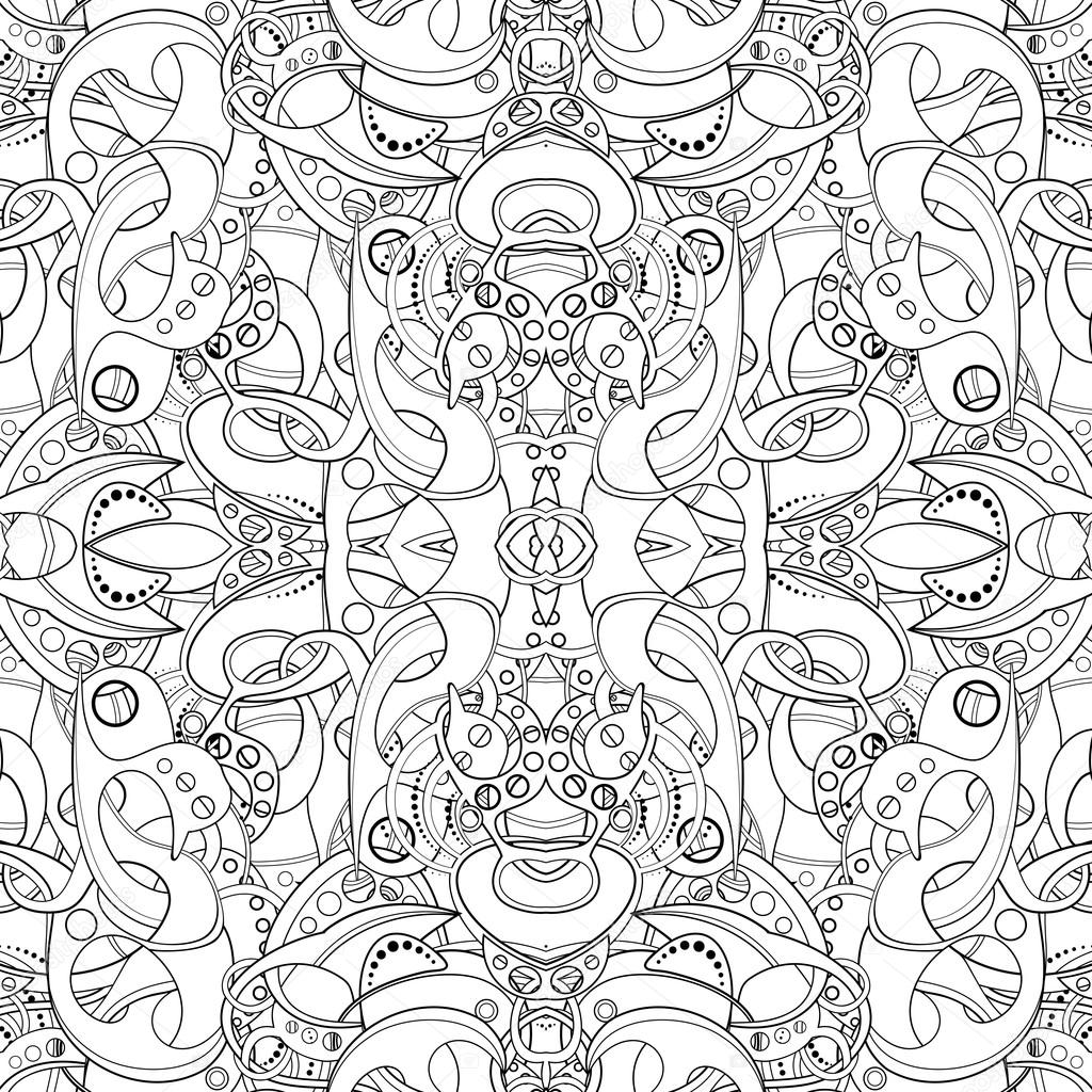 Seamless Abstract monochrome Tribal Pattern