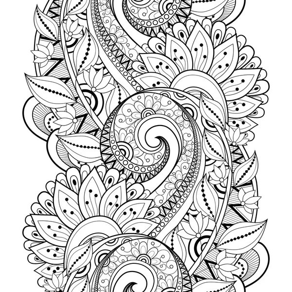 Patrón floral monocromo abstracto sin costuras — Vector de stock