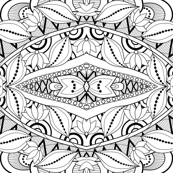 Fără sudură model floral monocrom abstract — Vector de stoc