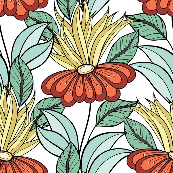 Modèle floral sans couture coloré — Image vectorielle