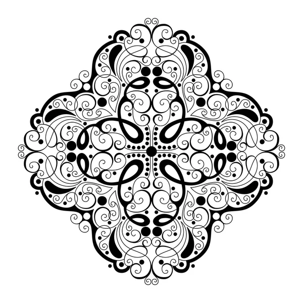 Mandala contour monochrome — Image vectorielle