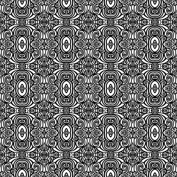 Naadloze abstracte zwart-wit Tribal patroon — Stockvector