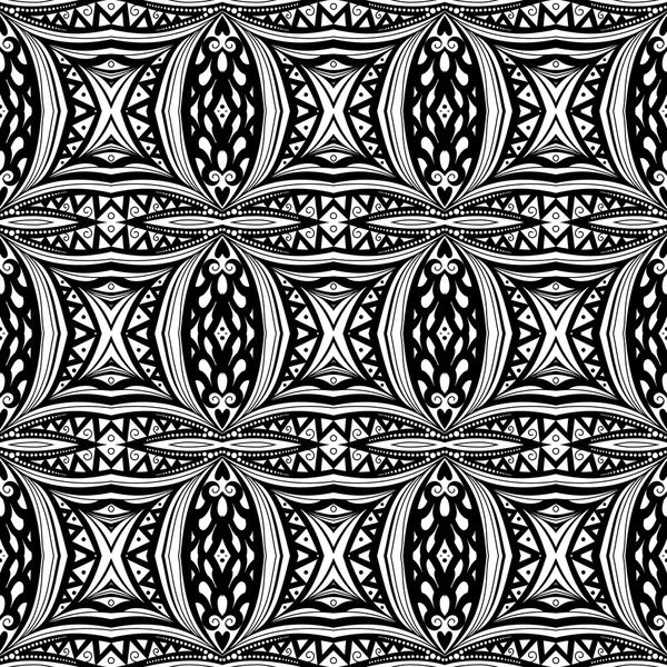 Naadloze abstracte zwart-wit Tribal patroon — Stockvector