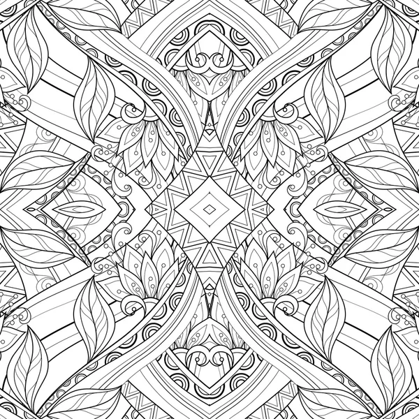 Naadloze abstracte zwart-wit Tribal patroon — Stockvector