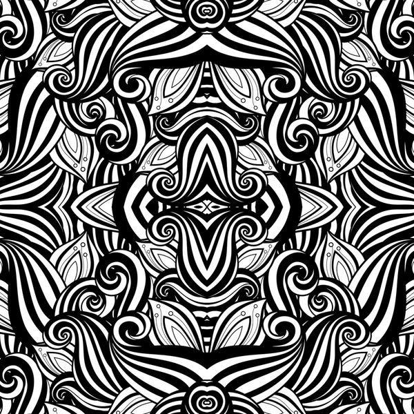 Modèle tribal noir et blanc abstrait sans couture — Image vectorielle