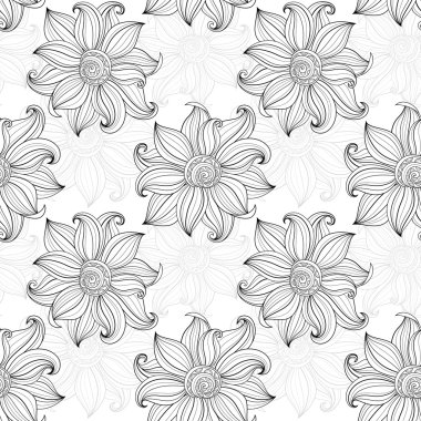 Dikişsiz soyut çiçek desenli