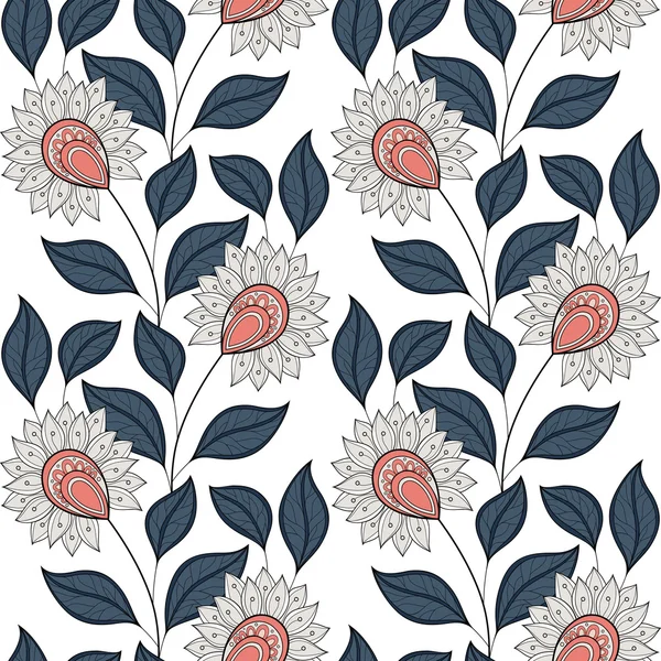 Patrón floral sin costuras — Vector de stock