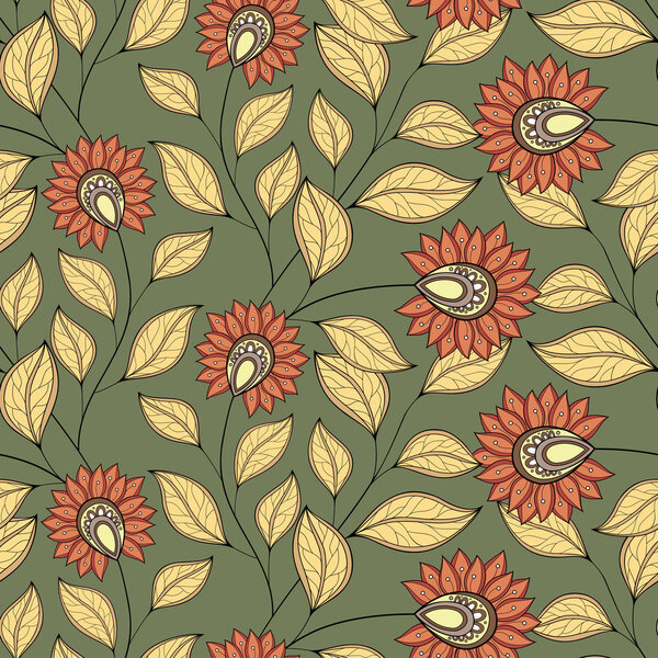 Бесшовный цветочный узор