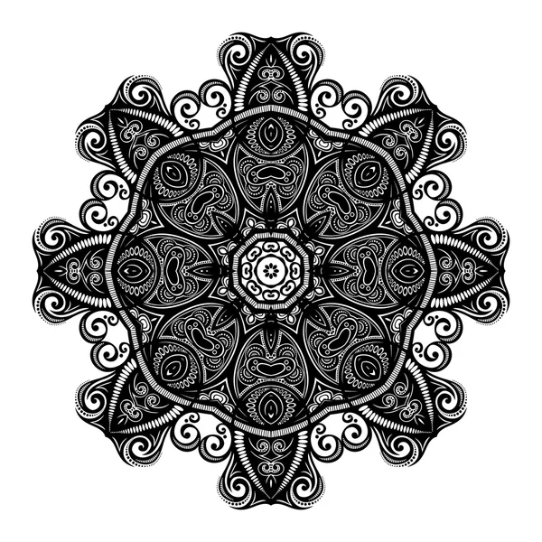 Hermoso Deco Mandala Negro — Vector de stock