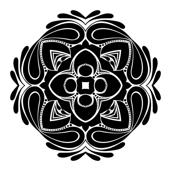 Belo deco preto mandala — Vetor de Stock