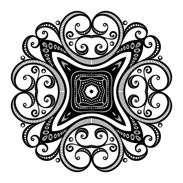 Kaunis Deco Musta Mandala — vektorikuva