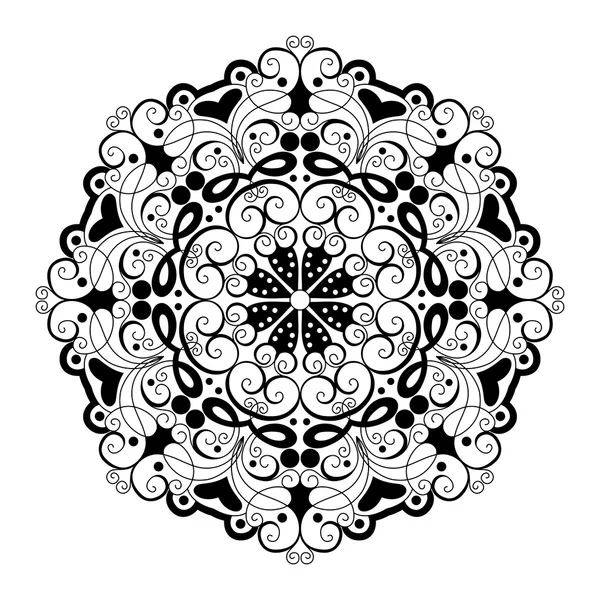 Hermoso Deco Mandala Negro — Archivo Imágenes Vectoriales