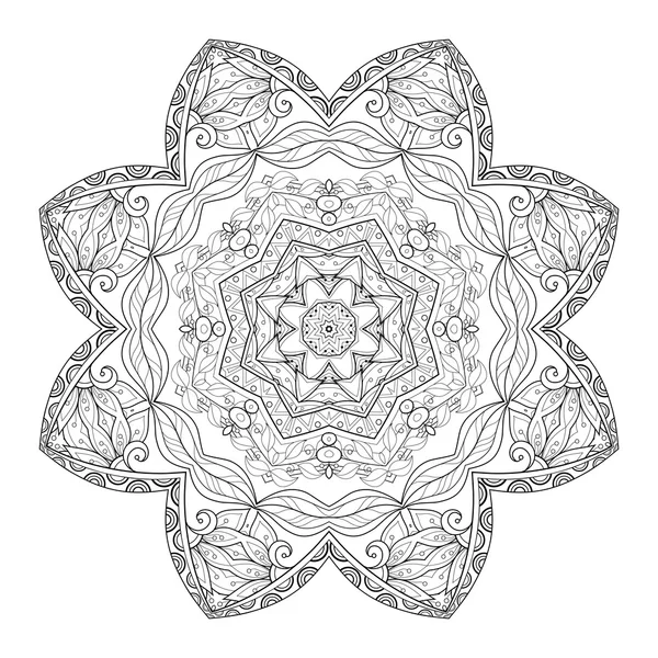 Hermoso Deco Mandala Negro — Archivo Imágenes Vectoriales