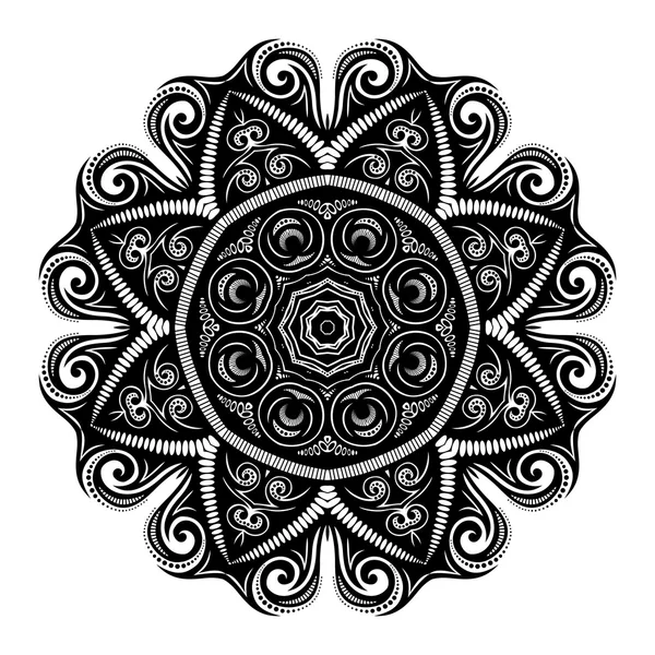 Beautiful Deco Black Mandala — Stock Vector