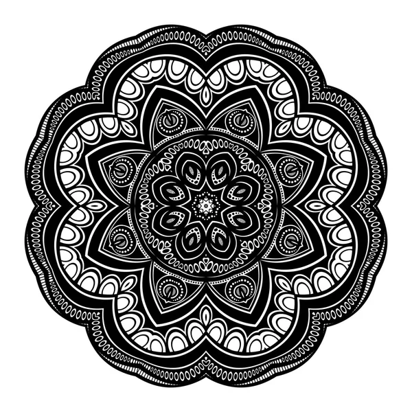 Beautiful Deco Black Mandala — Stock Vector