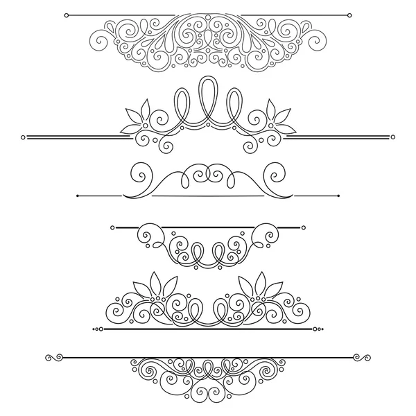 Set van elementen voor kalligrafisch ontwerp — Stockvector