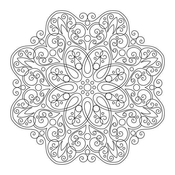 Vackra Deco svart Mandala — Stock vektor