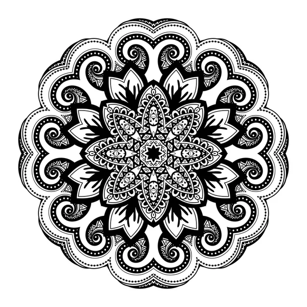 Vackra Deco svart Mandala — Stock vektor