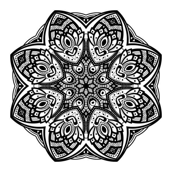 Hermoso Deco Mandala Negro — Vector de stock