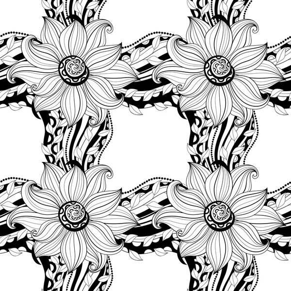 Patrón floral abstracto sin costuras — Vector de stock