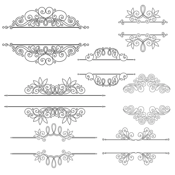 Set van elementen voor kalligrafisch ontwerp — Stockvector