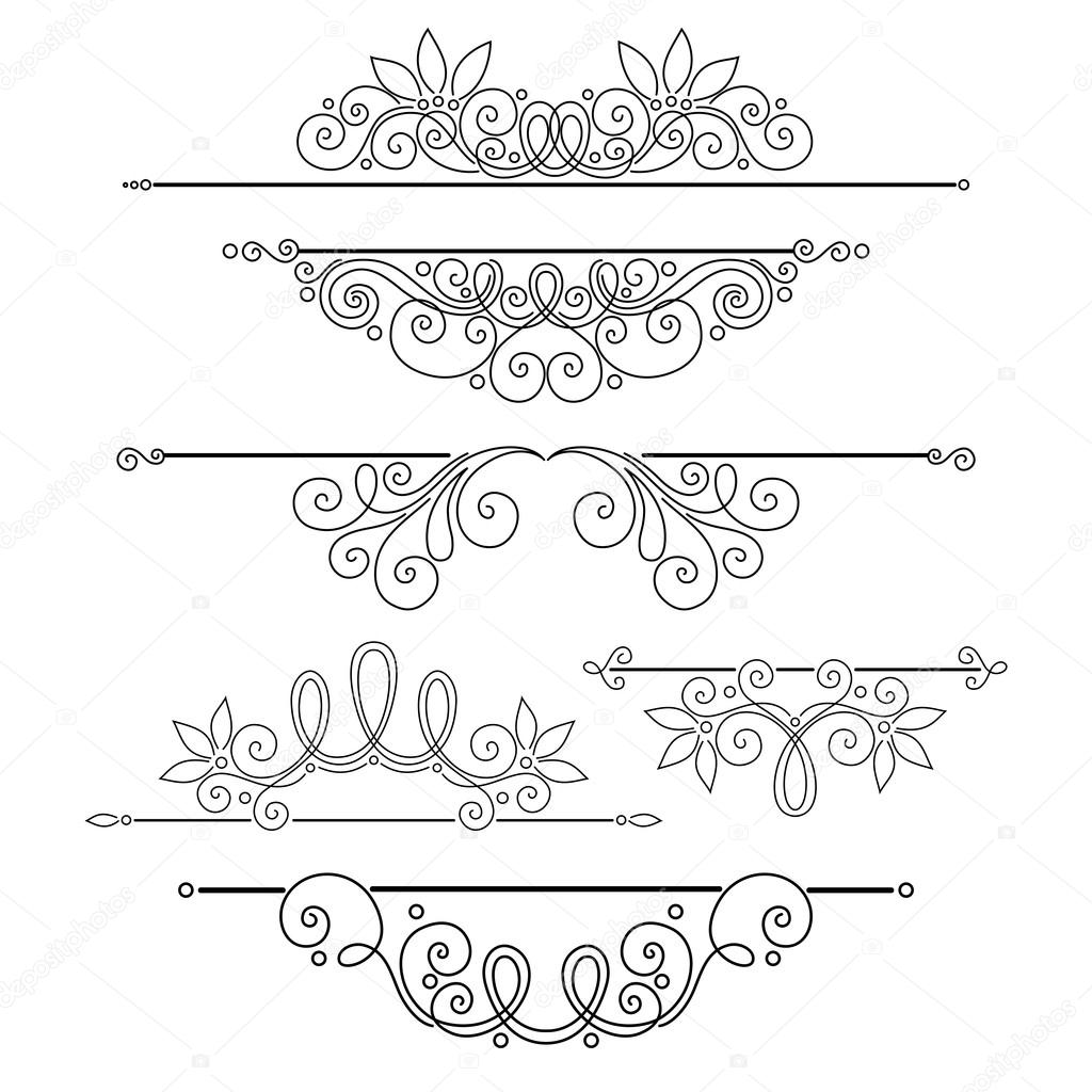 Set of Calligraphic Design Elements