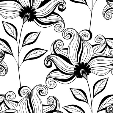 Dikişsiz soyut çiçek desenli