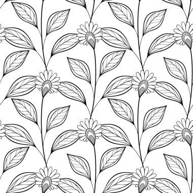 Dikişsiz soyut çiçek desenli