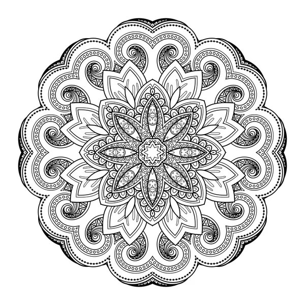 Güzel Deco siyah Mandala — Stok Vektör