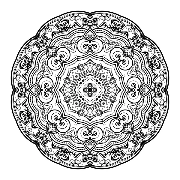 Mooie Deco Black Mandala — Stockvector