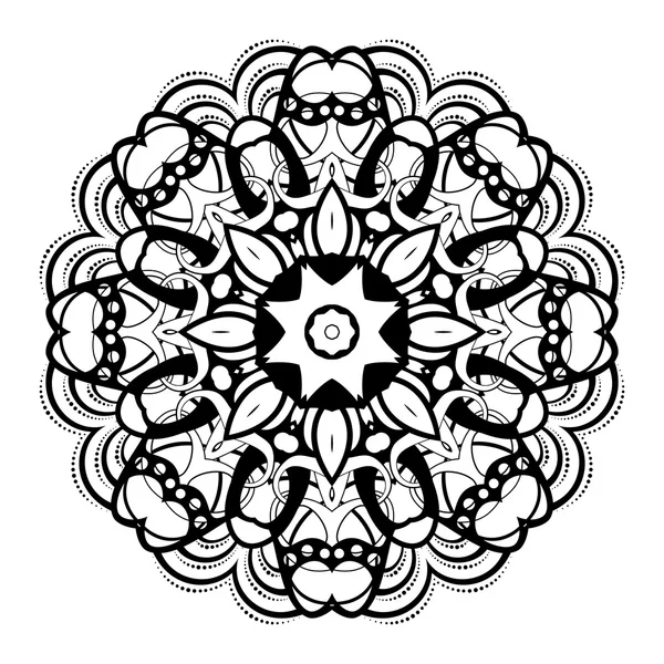 Hermoso Deco Mandala Negro — Archivo Imágenes Vectoriales