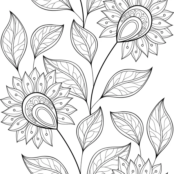 Patrón floral abstracto sin costuras — Vector de stock