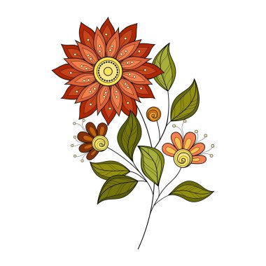 Renkli kontur çiçek