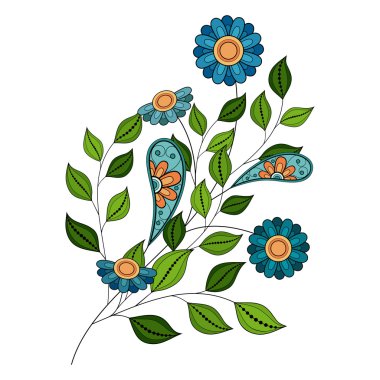 Renkli kontur çiçek