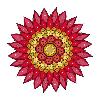 Renkli kontur çiçek