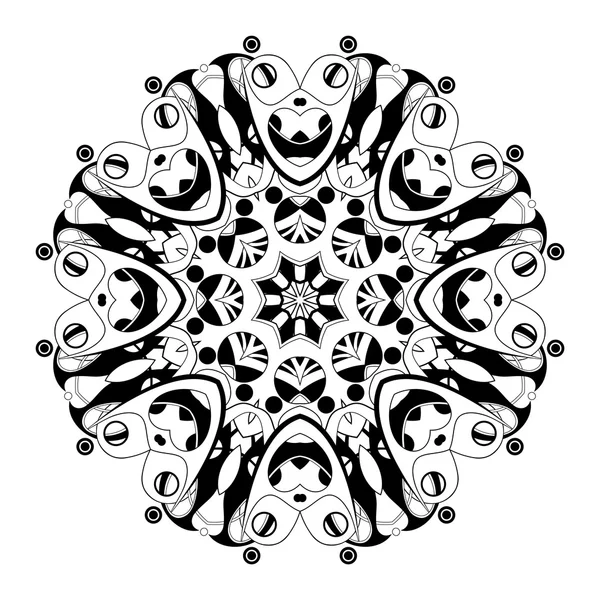 Ornement abstrait Mandala noir — Image vectorielle