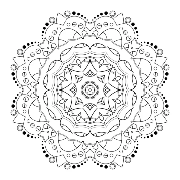 Abstract Ornament zwarte Mandala — Stockvector