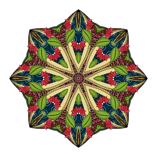 Farbige abstrakte Ornamente Mandala — Stockvektor