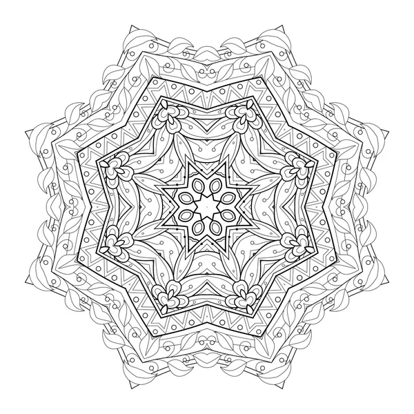 Adorno abstracto Mandala negro — Archivo Imágenes Vectoriales