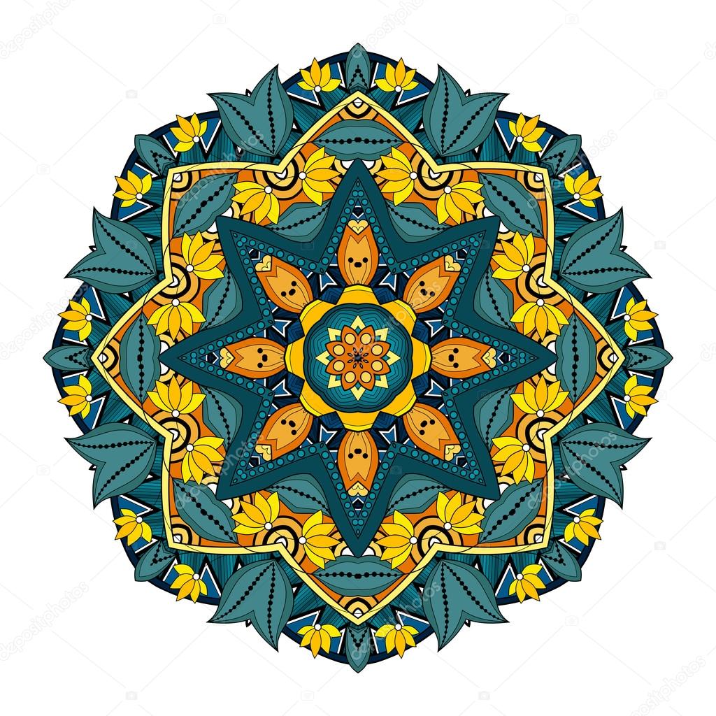 Colored Abstract Ornament Mandala
