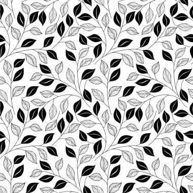 Kontur soyut çiçek desenli