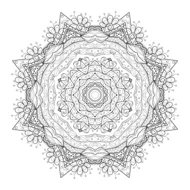 Soyut süs siyah Mandala