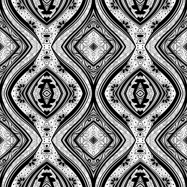 Patrón tribal blanco y negro abstracto — Archivo Imágenes Vectoriales