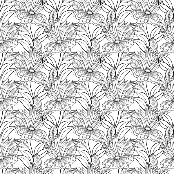 Contour Abstrait Floral Pattern — Image vectorielle