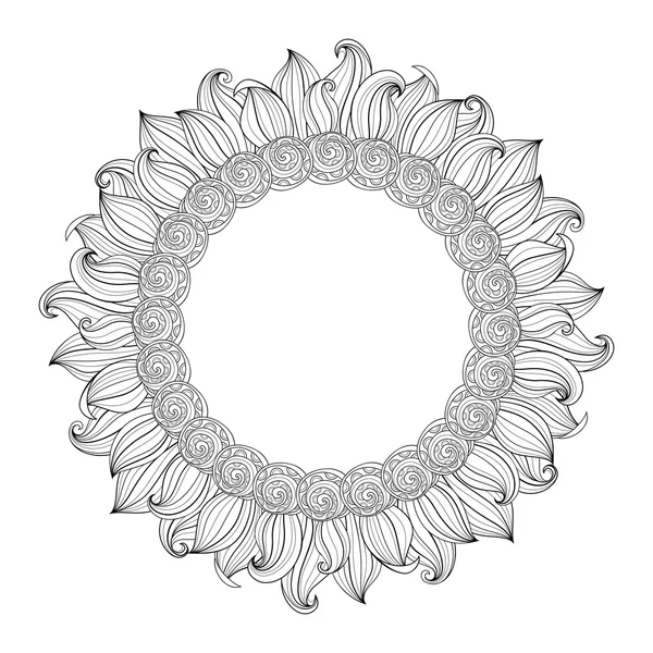 Fundal floral alb-negru — Vector de stoc